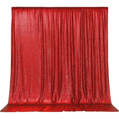 PartyDelight Dark Red Sequin Backdrop Sparkly Wedding Curtain Special Events Party 6FTx6FT