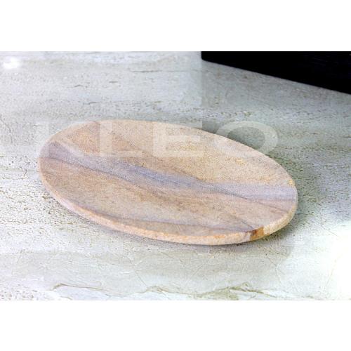 Stonkraft Natural Water Absorbent & Rigged Soap Dish Soap Holder Made of Natural Stone - Unique Bath Bathroom Accessories (Oval)