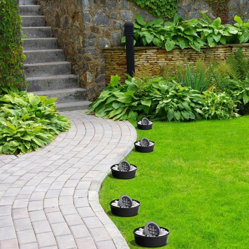 6 Pcs Lawn Light Protector, ABS Landscape Sprinkler and Light Guard, Waterproof Lawn Sprinklers Protection for Reduce Damage from Lawns Mower Outdoor Garden Park Backyard