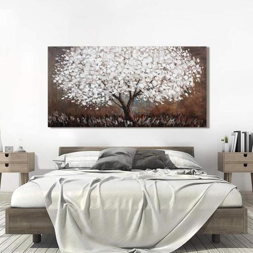 Canvas Wall Art Decor Artwork for Walls Large Black and White Wall Art Decor for Living Room Tree of Life Wall Art Vintage Tree Flower Wall Decor Art Paintings for Room Home Office Wall Decor 29X58 - little damaged, see the pictures