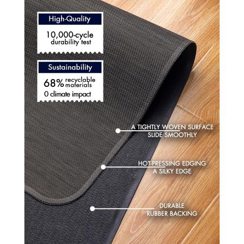 Office Chair Mat for Hardwood Floor Under Desk Computer Rolling Chair Mat for Wood/Tile Floor Non-Slip Heavy Duty Desk Rug PVC Plastic Hard Floor Protector 45x 53 (Espresso)