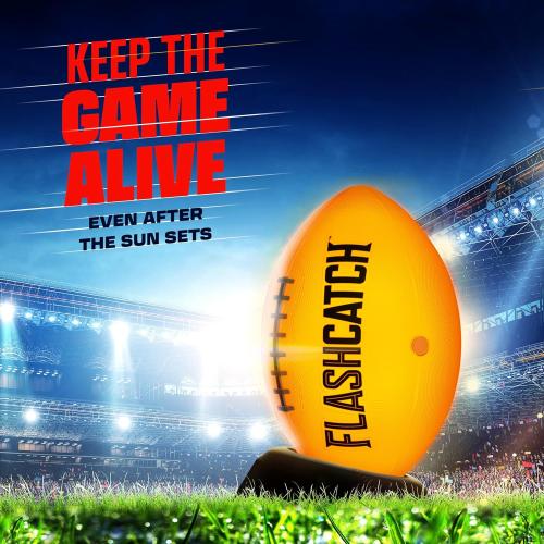 Light Up Football - Glow in the Dark Ball - NO 6 - Boys Gifts - Outdoor Sports, Birthday Gifts for Boys 8-15  Year Old - Kids Teenage Youth Gift Ideas - Boy Toys Stuff Ages 8 9 10 11 12 13 14 15