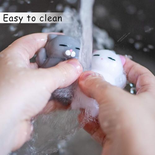 Nutty Toys Squishy Cat Set - 2 Soft Silicone Kawaii Kitties, Top Stress Relief Toy 2026 Unique Gifts for Teens Kids Women Men Adults Best Teenage Girls Teen Boy Tween Valentines Day, Easter Gift Idea