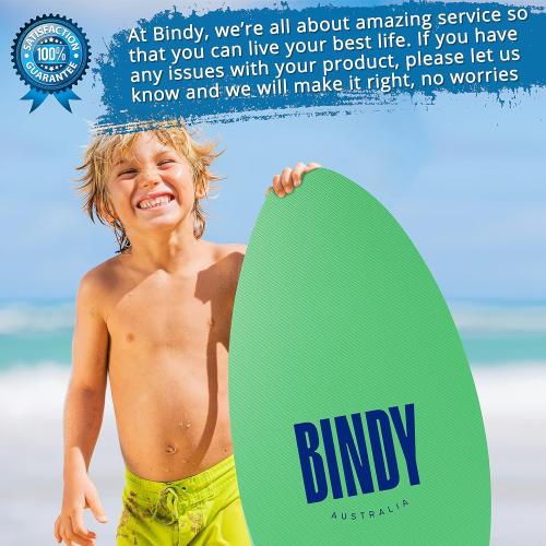 BINDY Australia Skimboard for Beach Kids with Storage Travel Bag - 41” Beginner to Intermediate Wooden Skim Board - Kids Beach Skim Boards for Beginners Durable, Lightweight Wood Body Board with EVA Grip Pad
