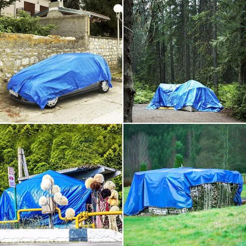 Size 10x30 Color Blue Tarp, Tarps Heavy Duty Waterproof 10x30, Waterproof Plastic Poly 16 Mil Thick Tarpaulin with Metal Grommets Every 19.5 Inches - Emergency Rain Shelter, Outdoor Cover, and Camping Use