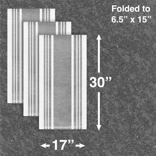 All-Clad Dual-Purpose Kitchen Towels: Highly Absorbent - 100% Cotton, 17x30 Dish Towels for Cleaning & Drying Dishes & Glassware, 6-Pack, Pewter