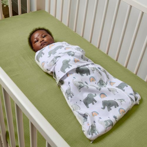Size 3-6 months  14-18 pounds Color Grey Ingenuity Arms Free Transitional Baby Swaddle, Size 3-6 Months, 14-18 Pounds, Arms Swaddled in or Out, 1.0 TOG - Happy Elephant