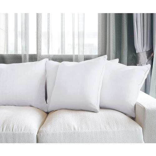 Decorative cushions (set of 4, white), 50 x 50 cm, for sofa, bed and chair