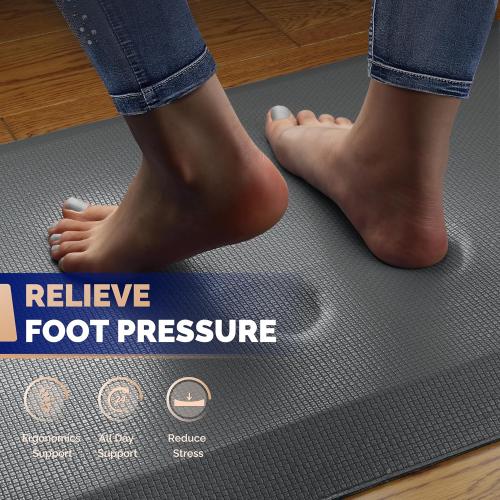 FEATOL Anti Fatigue Mat for Standing, 9/10 Extra Thick Ergonomic Standing Desk Mat, Comfort Memory Foam Standing Mat at Home,Office All Day (20 x 32, Gray, 1PC)