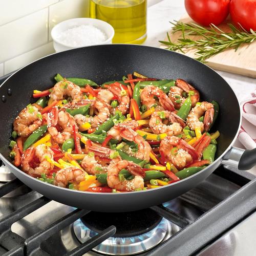 Specialty Nonstick Woks & Stir-Fry Pan Oven Broiler Safe 350F Cookware, Pots and Pans, Dishwasher Safe Black