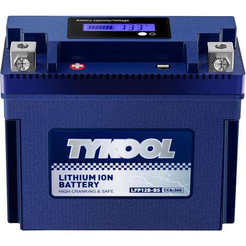 YT12B-BS, 3X Cranking Amps,Lithium LiFePO4 Motorcycle Battery, 12V 6Ah, 360CCA,Powersports Battery, Compatible for Ducati,Kawasaki 1000cc,Triumph 865cc,Yamaha 600cc,1000cc,Piaggio Vespa Scooter