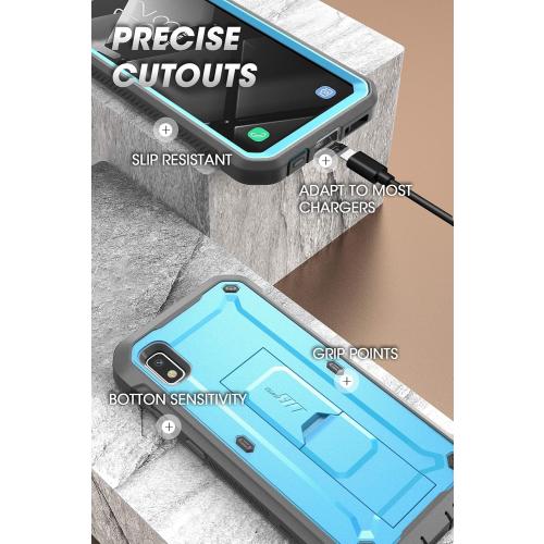 SupCase Unicorn Beetle Pro Series Designed for Samsung Galaxy A10e Case(2019 Release), Full-Body Rugged Holster & Kickstand Case with Built-in Screen Protector (Blue)