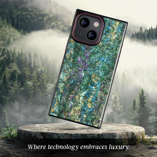 COCOMII Rectangle Case for iPhone 14/iPhone 13, Compatible with MagSafe, Aurora Abalone Shell