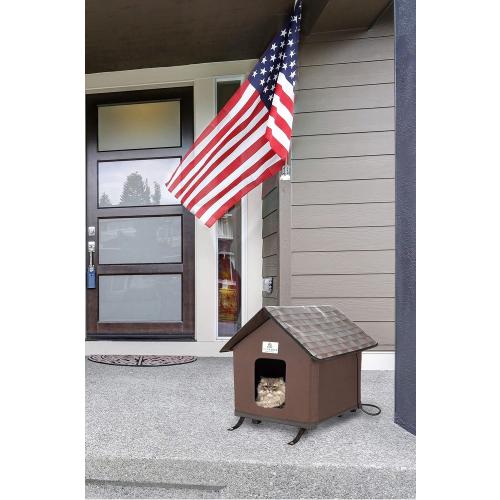 Outdoor Cat House - Heated Cat House for Outside - Waterproof & Insulated for Outdoor Cats - Elevated Design for Warm, Safe Shelter - Easy Assembly - Suitable for Feral Cats in Winter