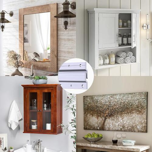 Z-Hanger Picture Hanging Kit 18 Inch - 2 Pairs - Z Bar Clips for Mirror Wall Frame Mounting Hardware,French Cleat Hangers 90 Lbs,Z Bracket Alloy Picture Hangers Kit for Headboard Cabinet,Art