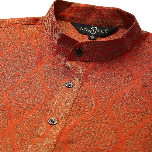 Sojanya Large (Since 1958 Men'S Jacquard Silk Kurta