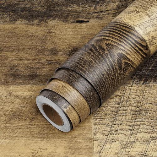 LACHEERY Butcher Block Countertop Contact Paper 160 x 24 Inch Wide Brown Wood Look Contact Paper for Countertops Counter Top Thick Shiplap Wallpaper Wood Grain Peel and Stick Wallpaper for Bathroom