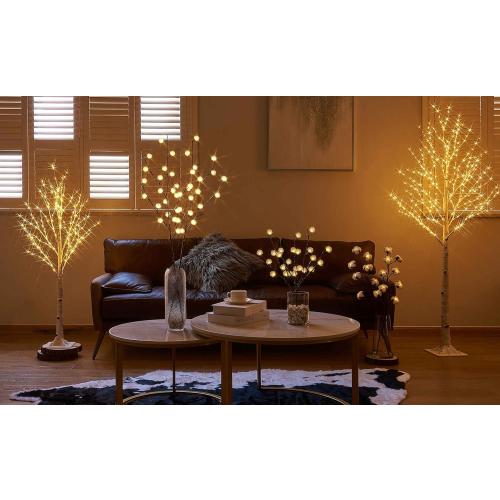 LITBLOOM Lighted Birch Twig Tree with Fairy Lights 4FT 200 LED Lights for Indoor Outdoor Home Christmas Holiday Decoration