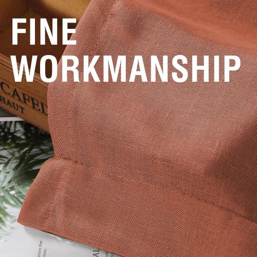 H.VERSAILTEX Natural Linen Curtains 84 inches Long for Living Room 2 Panels Back Tab Loop Pocket Textured Light Filtering Semi Sheer Curtains Rustic Farmhouse Boho Curtain for Bedroom, Terracotta