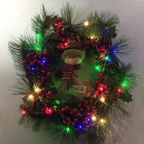Set of 2 Battery Operated Mini Led Fairy Lights Dewdrop Lights with Timer 6 Hours on/18 Hours Off for Christmas Party Decorations,30 LEDs,10 Ft Silver Wire (Multi-Color)