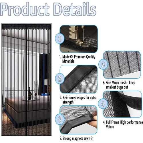 TheFitLife Magnetic Screen Door, Heavy Duty Mesh Bug Curtain