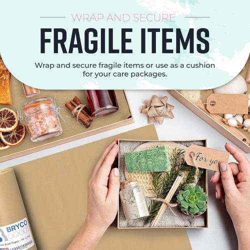 Large Brown Kraft Paper Roll - 36 x 1200 (100 ft) - Made in USA - Ideal for Gift Wrapping, Packing, Moving, Postal, Shipping, Parcel, Wall Art, Crafts, Bulletin Boards, Floor Cover or Table Runner
