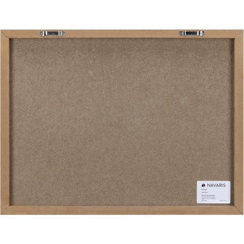 Navaris Magnetic Dry Erase Board - 13 x 17 inches Decorative White Board for Wall with Design, Includes 5 Magnets and Marker - Wooden Planks