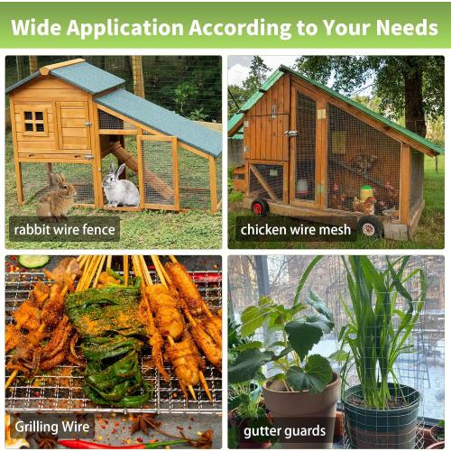 Hardware Cloth 1/4 inch 23 Gauge, Hot-dip Galvanized After Welding, Chicken Coop Wire Fence Wire Mesh Screen, Rabbit/Snake Fences, Netting Wire Cloth Galvanized Wire Mesh Roll