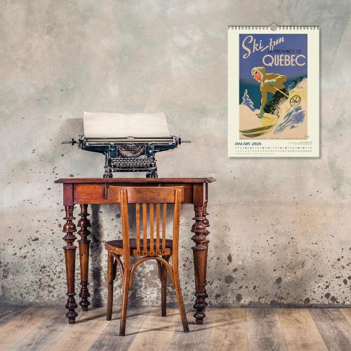 Travel the World Oversize Wall Calendar 13.4 x 19 Spiral Bound with Hanger (2026)