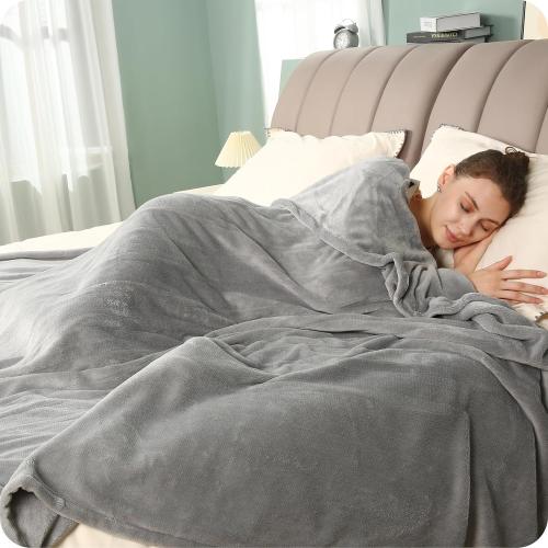 Size 72x84 Color Grey Electric Heated Blanket 72x84 Full Size with 4 Heating Levels and 10 Hours Auto-Off Large Oversized Heating Blanket with Soft Plush Fabric for Bedding - Gray