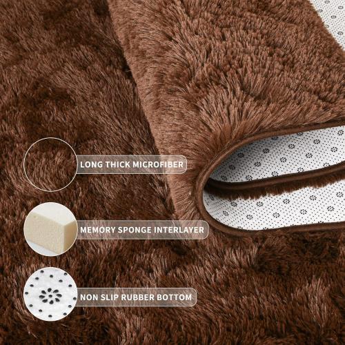 Tepook Super Soft Fluffy Rugs for Living Room, Shag 6x9 Area Rugs for Bedroom, Modern Shaggy Rug Fuzzy Carpets for Kids, Plush Indoor Nursery Home Decor Rug with Non-Slip Bottom, Brown