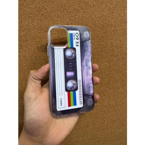 KIOMY 【Upgraded】 【3D Version】 Case for iPhone 14 and for iPhone 13, 3D Effect Silver with Cassette Tape Design, Music Classic Retro 80’s Type IMD Laser Shockproof Silicone Protective Phone Cover Cool