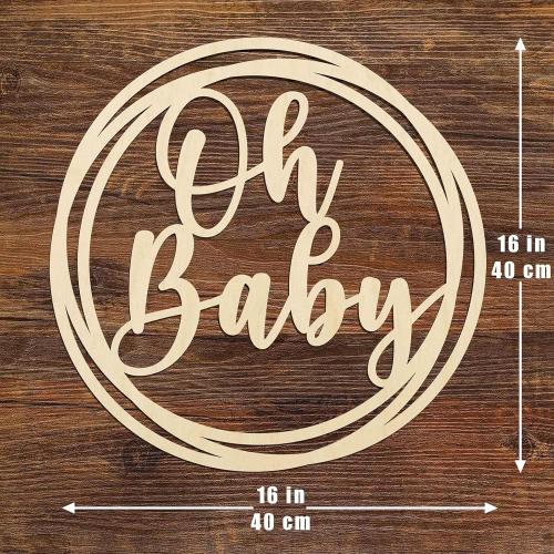 Oh Baby Sign,16” Oh Baby Baby Shower Decorations,Large Oh Baby Wooden Baby Shower Sign, Oh Baby Sign for Backdrop,Gender Reveal Party Decor,Baby Shower Announcement Sign,Nursery Sign for New Baby