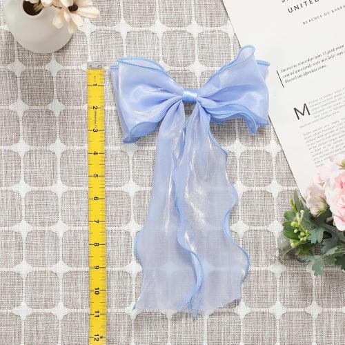 papasgix Hair Bow Clips: Solid Color Silk Ribbon Bows for Women and Girls (1, Blue)
