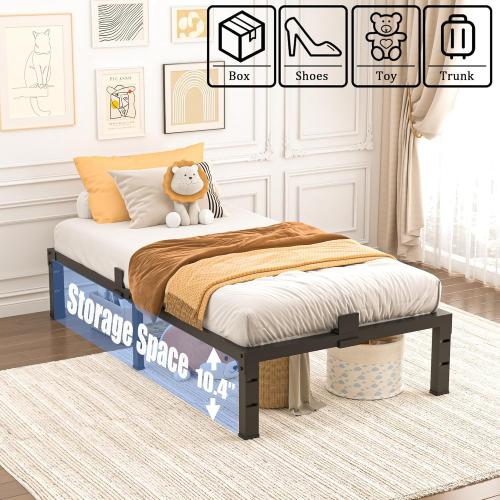 Twin Bed Frames 12 inch High 3500 lbs Heavy Duty Metal Platform Mattress Foundation with Steel Slat Support/No Box Spring Needed/Noise Free/Non-Slip/Easy Assembly