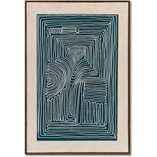 NANKAI Art Hand-Painted Blue Textured Abstract Oil Painting Modern and Minimalist Decorative Art Piece Suitable for Wall Decoration in a Family Office or Corridor 36x24 inches