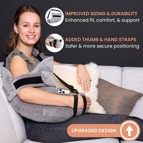MOYOAMA Post Shoulder Surgery Pillow for Sleeping – Left/Right Arm Support with Adjustable Straps & Custom Firmness for Restful Recovery – Rotator Cuff, Bursitis, & Frozen Shoulder Pillow Post Surgery