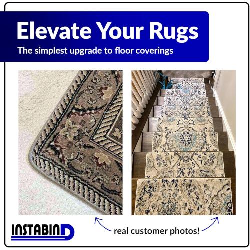 Instabind 54 ft Roll Premium Carpet Edge Binding – Regular Style Carpet Edge Trim for Do-It-Yourself Rug Edging- with Durable Hold & Easy Finishing for Rug Edges - USA Made Flooring Products, Grey