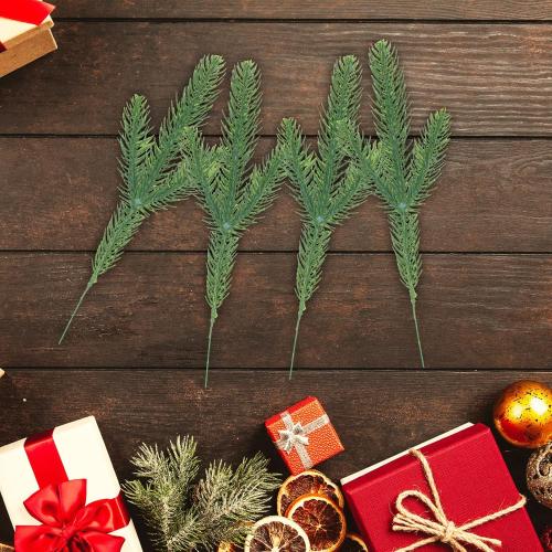 Hananona 50 Pcs Artificial Pine Branches Green Plants Pine Needles DIY Accessories for Garland Wreath Christmas and Home Garden Decor (50, Green)
