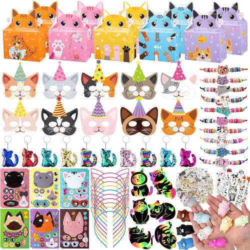 Cat Party Favors for Kids - Cat Themed Birthday Party Supplies Cat Toys Goodie Bag Stuffers Fillers