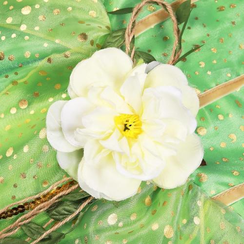 Size 4-5Y Color Green Princess Tinker Bell Halloween Costume for Girls, Birthday Party Fairy Dress Up, Special Occasion Dress with Wings