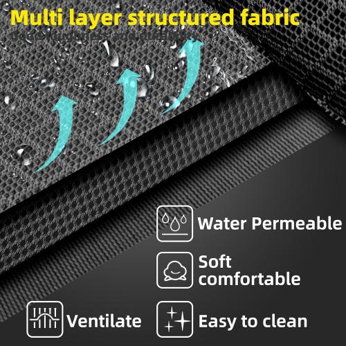 Soft Mesh Elevated Pet Bed for Large Medium Dogs Outdoor Resting Cot with Water-Resistant, Air-Permeable, Cooling and Anti-Skid Portable Dog Bed, Up to 60 lbs, 23.3“L x 17.6 W x 6.9 H, Black