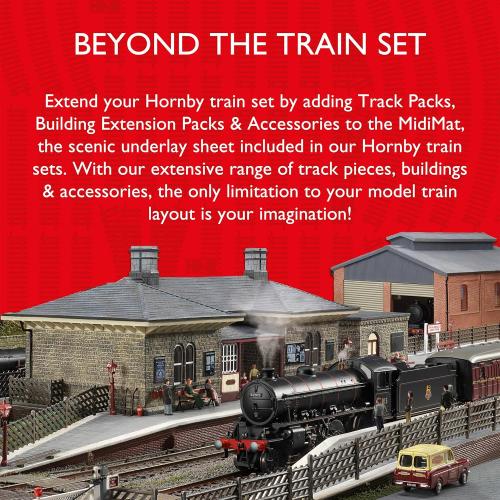 Hornby Electric Train Set - R1255M The Flying Scotsman A1Class - OO Gauge Train Starter Sets, Adult Vintage Trains, Small Hobby Model for Adults - with Tracks, MidiMat, Connecting Track, Controller