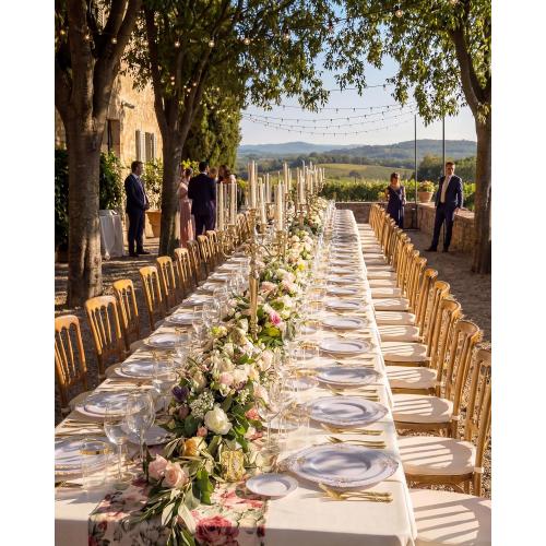 Nervure 350PCS Gold Plastic Plates - Gold Plastic Dinnerware Sets for 50 Guests - 100 Disposable Plates, 150 Silverware, 50 Cups, 50 Napkins for Wedding & Party