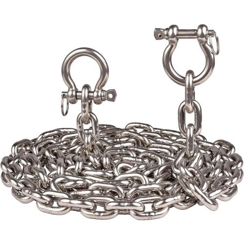 316 Stainless Steel Boat Anchor Chain with 2 Pcs Anti-Off Shackles, Marine Grade