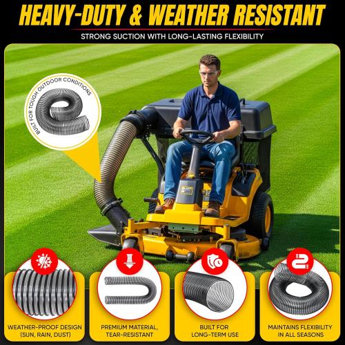 764-05082 Bagger Flex Hose 47 Length (Maximum Elongation) by 8 Wide Replacement MTD CUB RZT CADET Riding Mower Leaf Vac Hose Bagger 36 42 46 50 54 Rear Fast Double Bagger Kit 76405082