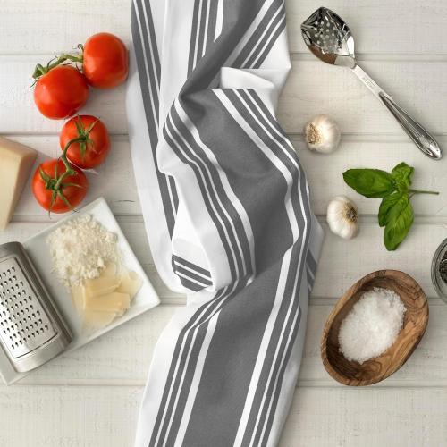 All-Clad Woven Bistro Kitchen Towels: Highly Absorbent, Super Soft Long Lasting - 100% Cotton, 20x30 Dish Towels for Cleaning & Drying Dishes, Pans, Glassware, or Countertops, (6-Pack), Pewter