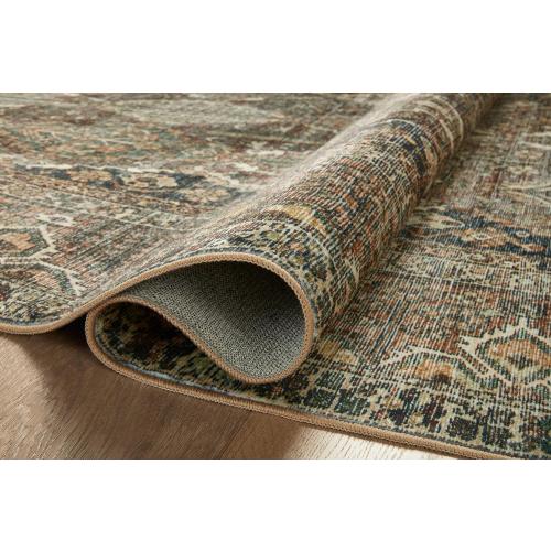 Loloi Magnolia Home by Joanna Gaines Banks Collection BAN-05 Spice/Blue 7'-6 x 9'-6, .13 Pile Height, Machine Washable, Area Rug
