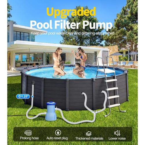 LuxBlue 530 GPH Small Pool Filter Pump for Above Ground Pools | ETL Certified Cartridge Filter Pump, Pro Water Circulation System- Quickly Remove Debris, Enhance Crystal-clear Pool Water