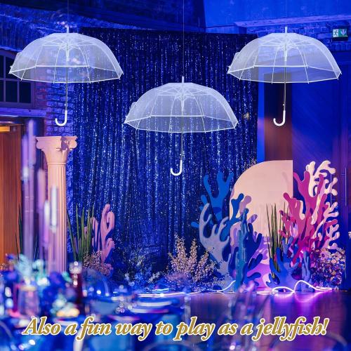Aodaer 30 Pcs Clear Wedding Umbrellas Bulk, 36 Inch Transparent Bubble Umbrella with Storage Box Large Dome Windproof Stick Umbrellas for Rain Wedding Bridal Party Supplies Photography Props